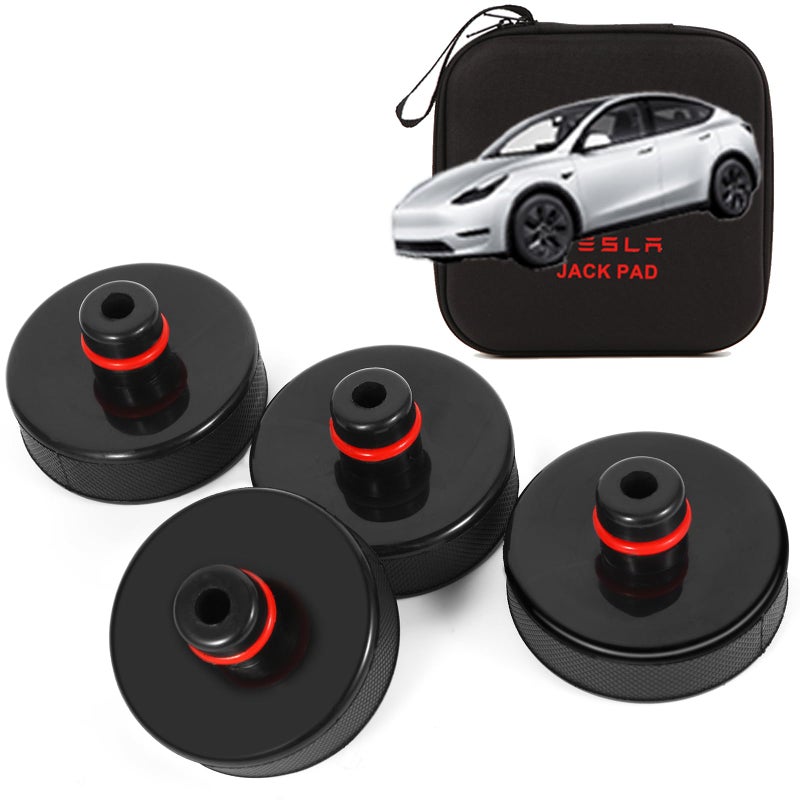 Nanaholy 2025 Jack Pad Compatible with Tesla Model Y3XS Spare Tire Kit Lifting Pucks Adapter Tool with Storage Case Car Jack Stand for Tesla Accessories 2024 2023 20202017 Chassis Protector