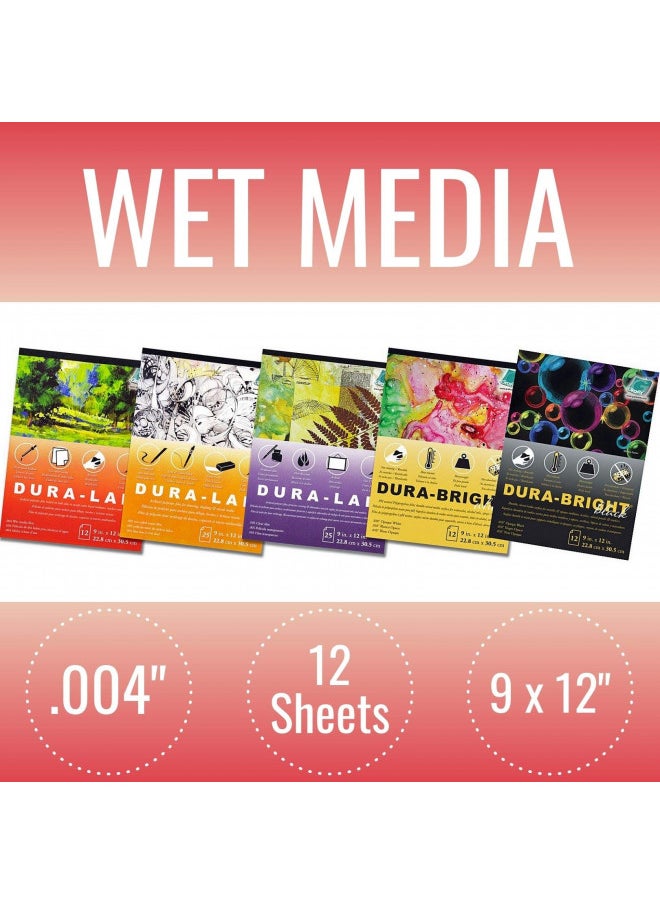 Grafix Grafix Dura-Lar 004 Film Coated to Accept Water Based Mediums, Perfect for Watercolor, Planning Compositions, Painting Surfaces or Printmaking, 9 x 12, Wet Media, 12 Count  - Image 2
