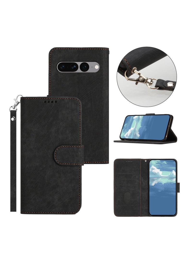 Suteni Magnetic Flip Cover Card Slots Leather Phone Case for Google Pixel - Image 2
