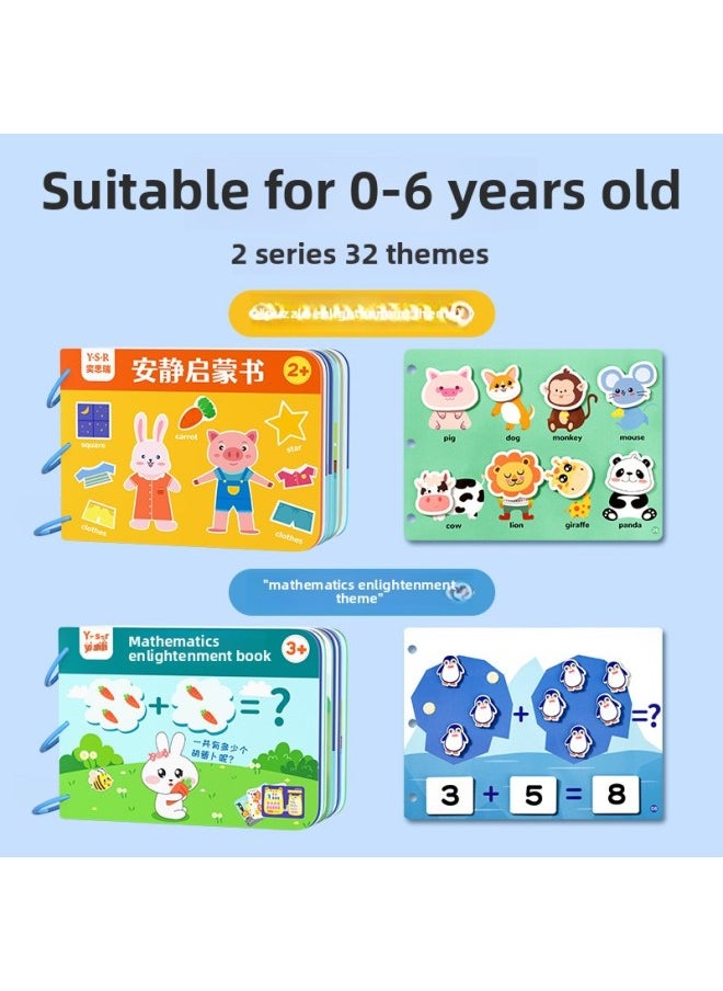 Generic - Cloth Book Early Education Baby Can Not Tear 12 Months Children Cognitive Quiet Book 0-3 Years Old Baby Tear Puzzle Toy 9-Color:The Math Model [16 Themes, 24 Pages In Total] Needs To Stick Hook And Loop On Its Own. - Image 1