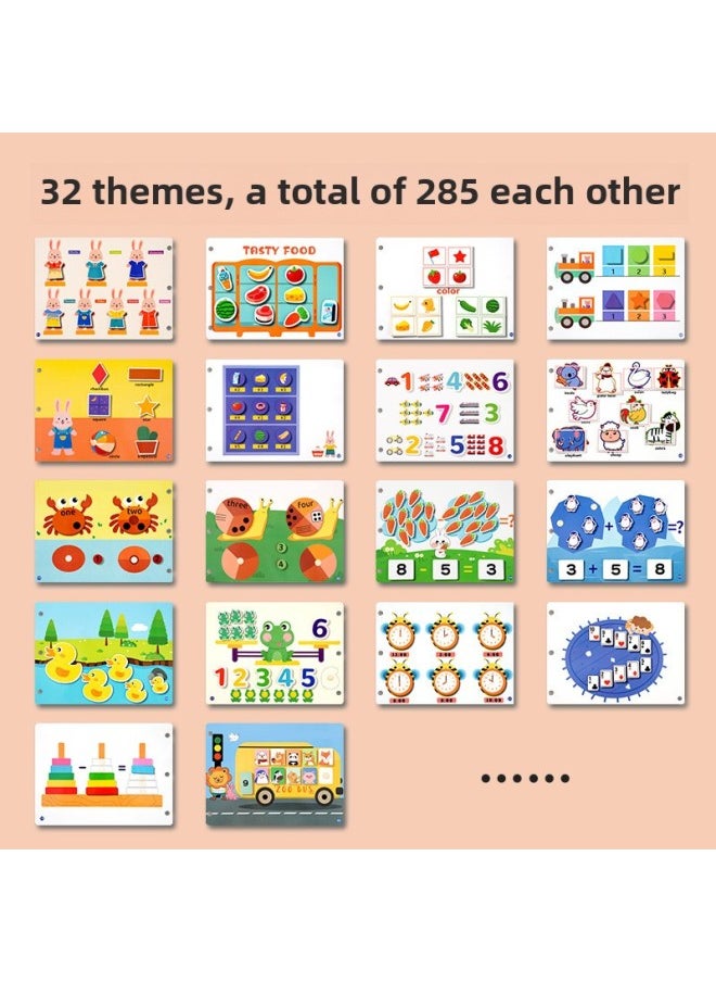 Generic - Cloth Book Early Education Baby Can Not Tear 12 Months Children Cognitive Quiet Book 0-3 Years Old Baby Tear Puzzle Toy 9-Color:The Math Model [16 Themes, 24 Pages In Total] Needs To Stick Hook And Loop On Its Own. - Image 1