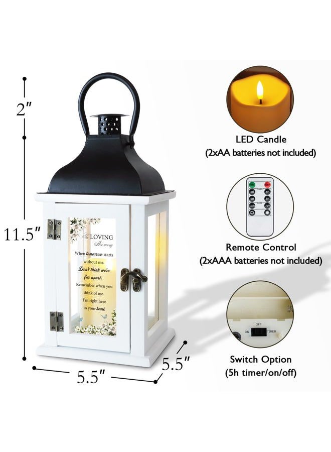 Homemory Memorial Lantern Bereavement Sympathy Gifts for Loss of Loved One, Memorial Gifts for Loss of Mother Loss of Father in Memory of Loved One Remembrance Gift with LED Candle & Remote - Image 4