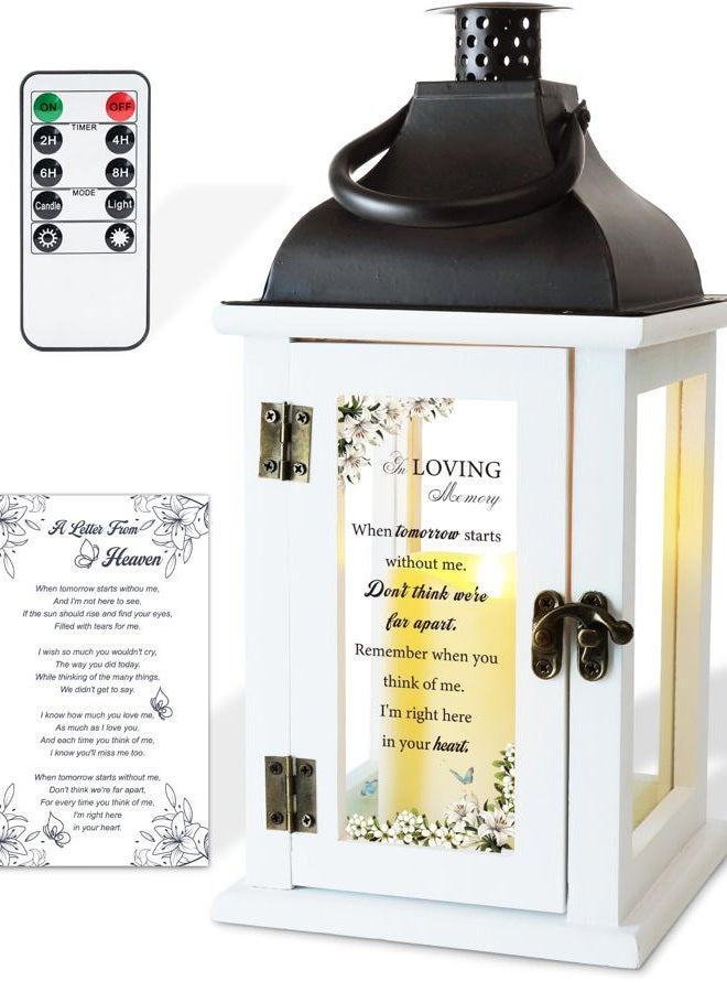 Homemory Memorial Lantern Bereavement Sympathy Gifts for Loss of Loved One, Memorial Gifts for Loss of Mother Loss of Father in Memory of Loved One Remembrance Gift with LED Candle & Remote - Image 1