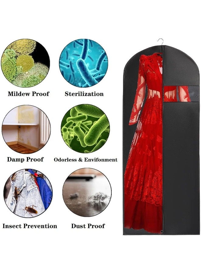 HQ-GAMING Dress Bag Garment Bag Suit Bags Clothes Covers with Transparent Window EVA Coat Bags for Wardrobe and Travel Dustproof, 5 Pack - Image 3