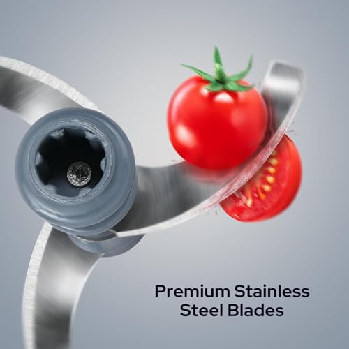 YOUONE Manual Hand Press Push Chopper with 4 Blades for Effortless Chopping Vegetables & Fruits (Assorted, 900 ml, Plastic). (Grey) - Image 3