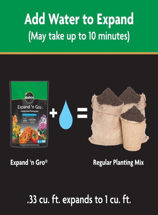 ميركل-جرو مزيج زراعة مركز Miracle-Gro Expand 'n Gro، أضف الماء فقط لتمدد يصل إلى 3 أضعاف، للاستخدام في الحاويات وفي الأرض، 0.33 قدم مكعب. يتمدد حتى 1 قدم مكعب. - Image 4