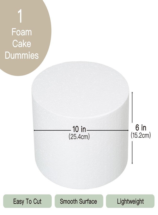 Crafare Round Foam Cake Dummies 10x6 Inch Polystyrene Circle Dummy Cake Set for Wedding Birthday Cakes Crafting Modeling Art Project Displays - Image 2
