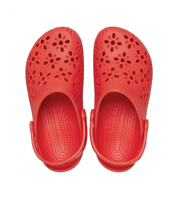 crocs Kids Classic Floral Cut Out Clog