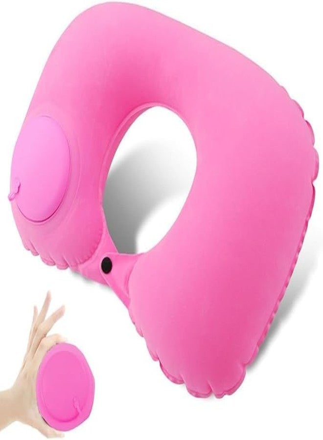 Jecrina Inflatable Neck Rest Air Cushion Pillow 360° Ergonomic Travel Neck Support, Soft Flocked PVC U-Shaped Cervical Lightweight & Portable Cervical Pillow for Airplane, Car, Office & Camping - Image 1