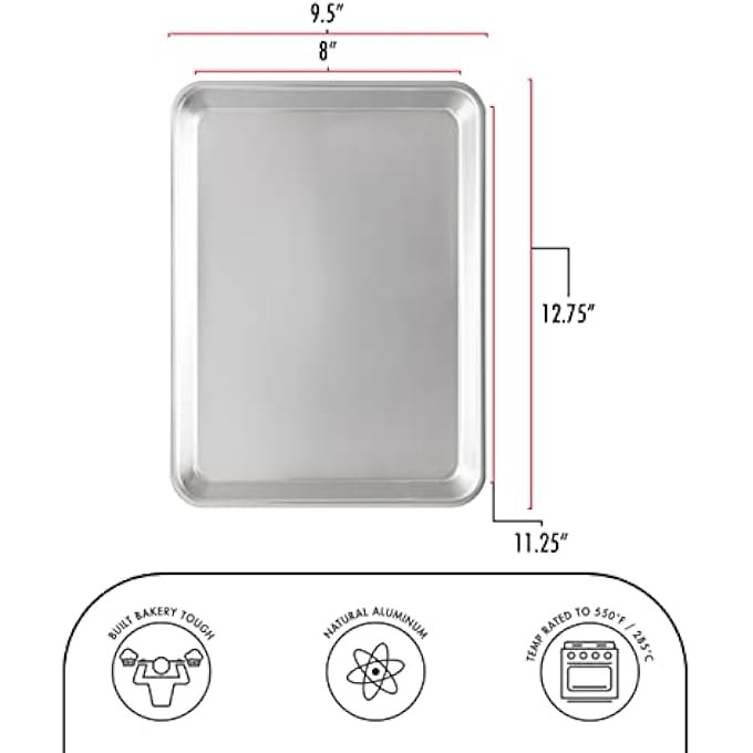18Gauge Aluminum Quarter Sheet Pan - Image 4