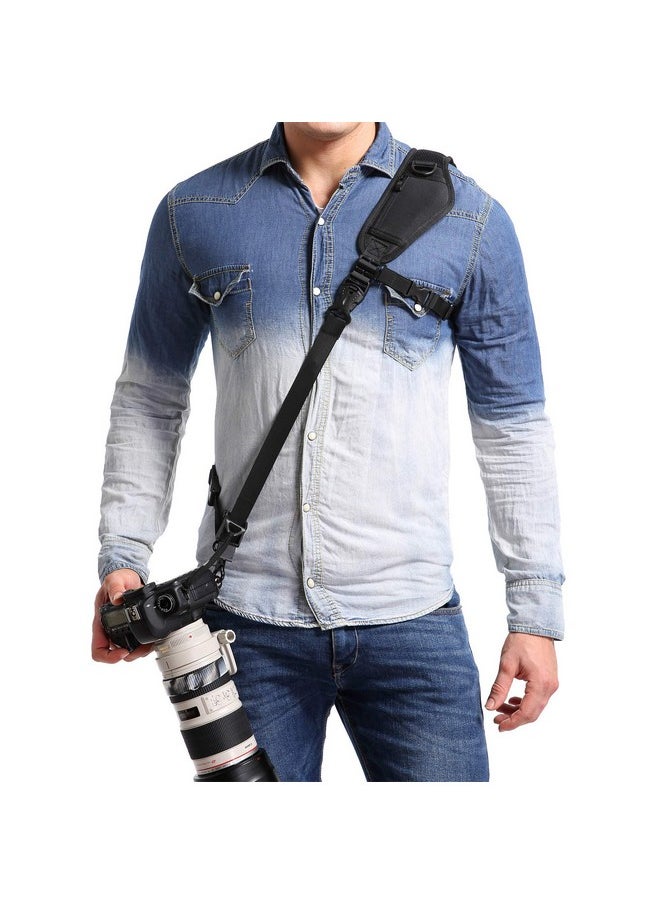 waka Camera Neck Strap With Quick Release Safety Tether And Underarm Strap Adjustable Camera Shoulder Sling Strap For Nikon Canon Sony Fuji Dslr Camera Black  - Image 1