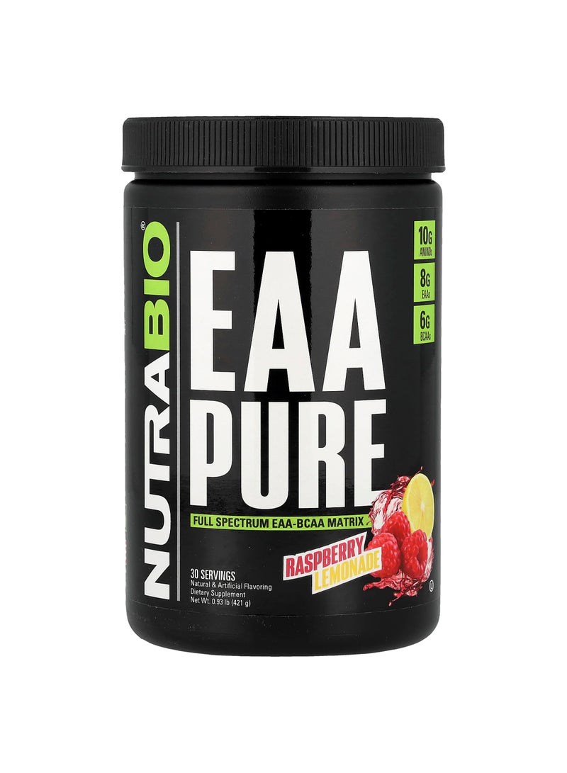 NutraBio EAA Pure, Raspberry Lemonade, 0.93 lb (421 g)