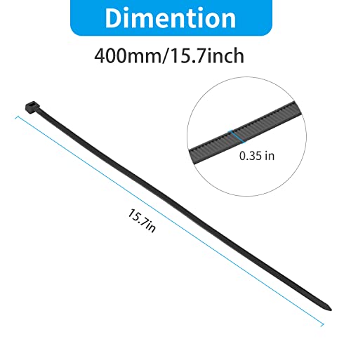 XINGO 16 inch White Large Zip Ties Heavy Duty 100 Pack, 200 LBS Ultra Strong Plastic Wire Ties, Large Cable Ties Extra Long Tie Wraps, Indoor and Outdoor UV Resistant - Image 2
