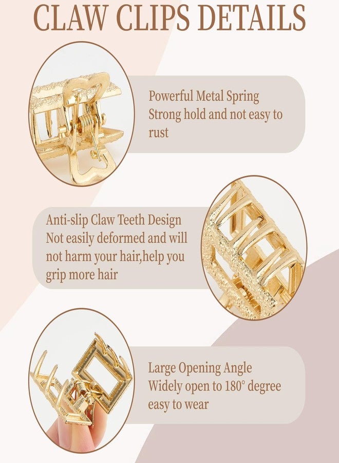 QIUTIMIY Small Hair Clips for Women 16PCS 0.98" Gold Metal Mini Claw Clips for Women Non Slip Bangs Pins for Thin/Thick Hair(16PCS-Style 9) - Image 3