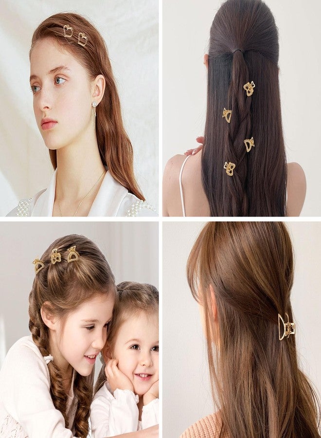 QIUTIMIY Small Hair Clips for Women 16PCS 0.98" Gold Metal Mini Claw Clips for Women Non Slip Bangs Pins for Thin/Thick Hair(16PCS-Style 9) - Image 5