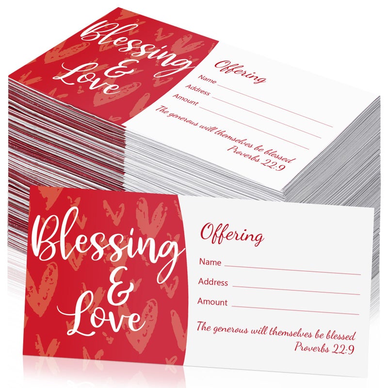 Weekgrat 200 Pcs Church Offering Envelopes Tithe and Offering Envelopes for Church Blessings and Love Cash Envelope Bill Size for Tithes Checks and Donations - Image 1