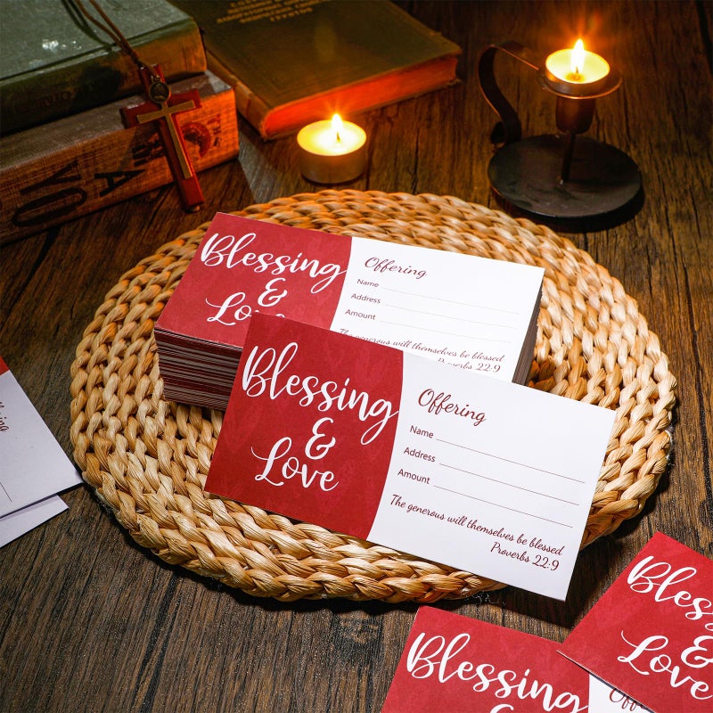 Weekgrat 200 Pcs Church Offering Envelopes Tithe and Offering Envelopes for Church Blessings and Love Cash Envelope Bill Size for Tithes Checks and Donations - Image 2