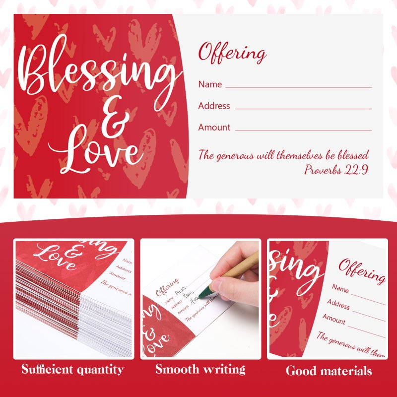 Weekgrat 200 Pcs Church Offering Envelopes Tithe and Offering Envelopes for Church Blessings and Love Cash Envelope Bill Size for Tithes Checks and Donations - Image 4
