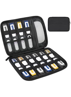 Lacdo USB Flash Drive Case Thumb Drive Holder Case Organizer Portable Electronic Accessories Storage Bag for SanDisk/Samsung/SamData USB Flash Drives Jump Drive Memory Stick, Cable, SD Card, Black