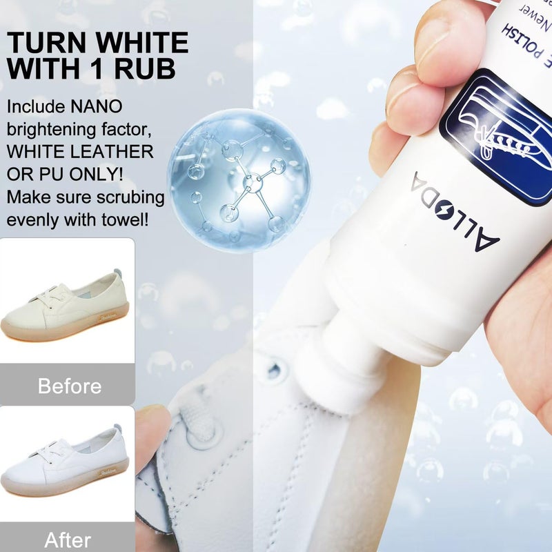 Alloda Shoe Cleaner+Shoe Whitener, Sneaker Cleaner, Brush-Shoe Cleaning Kit - Image 3