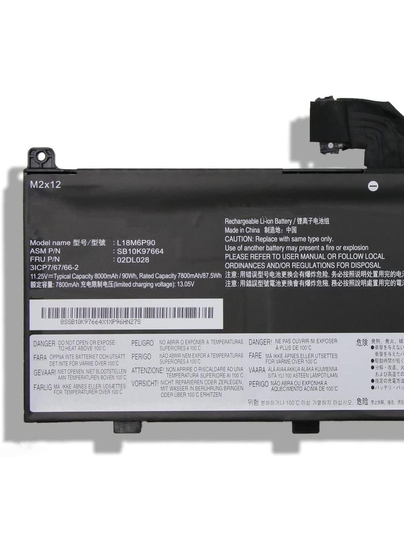 Terabyte L18M6P90 02DL028 5B10W13901 SB10K97664 L18C6P90 02DL029 5B10W13902 SB10K97665 بطارية متوافقة مع سلسلة P53 (11.25V 90Wh) - Image 2