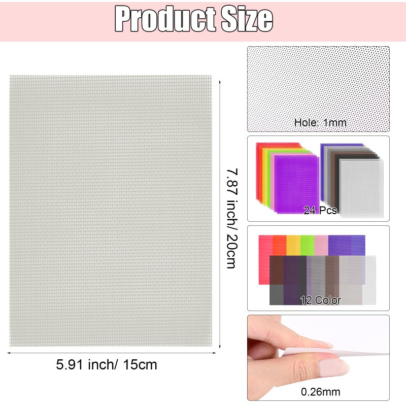 YSSPPOY 12 Pack Eye Mesh, 12 Color Eye Mesh for Therian Mask, 7.87 x 5.91 Inch DIY Therian Mask Kit for Furries Cosplay, Props, Fursuits, Craft Making - Image 2
