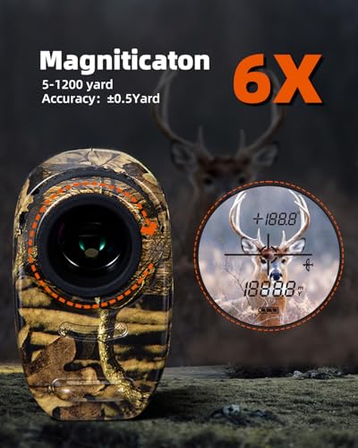 AOFAR HX-1200T Range Finder for Hunting Archery, 1200 Yards with Angle and Horizontal Distance, Shooting Wild Waterproof Coma Rangefinder, 6X 25mm, Range and Bow Mode, Free Battery Gift Package - Image 3