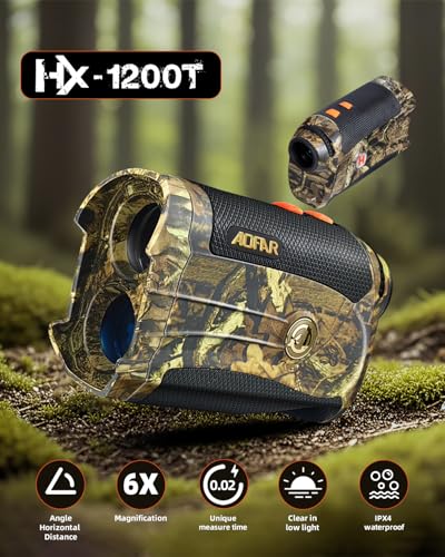 AOFAR HX-1200T Range Finder for Hunting Archery, 1200 Yards with Angle and Horizontal Distance, Shooting Wild Waterproof Coma Rangefinder, 6X 25mm, Range and Bow Mode, Free Battery Gift Package - Image 2