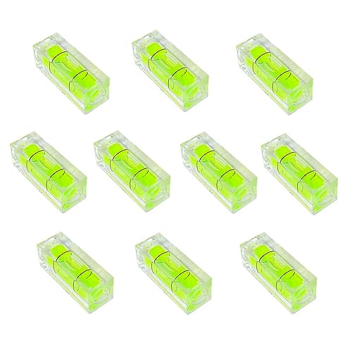 ZUJHPYMI 10Pcs Small Bubble Level 10x10x29mm Mini Square Bubble Spirit Levels Precision Measuring Layout Tools (10x10x29mm, Non-Magnetic) - Image 1