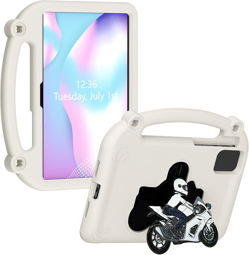 Tablet Case for 11.5 Inch Tablet, Shockproof Protective Cover with Folio Stand and Portable Handle, Compatible with Multiple Models (Creamy White) - Image 1