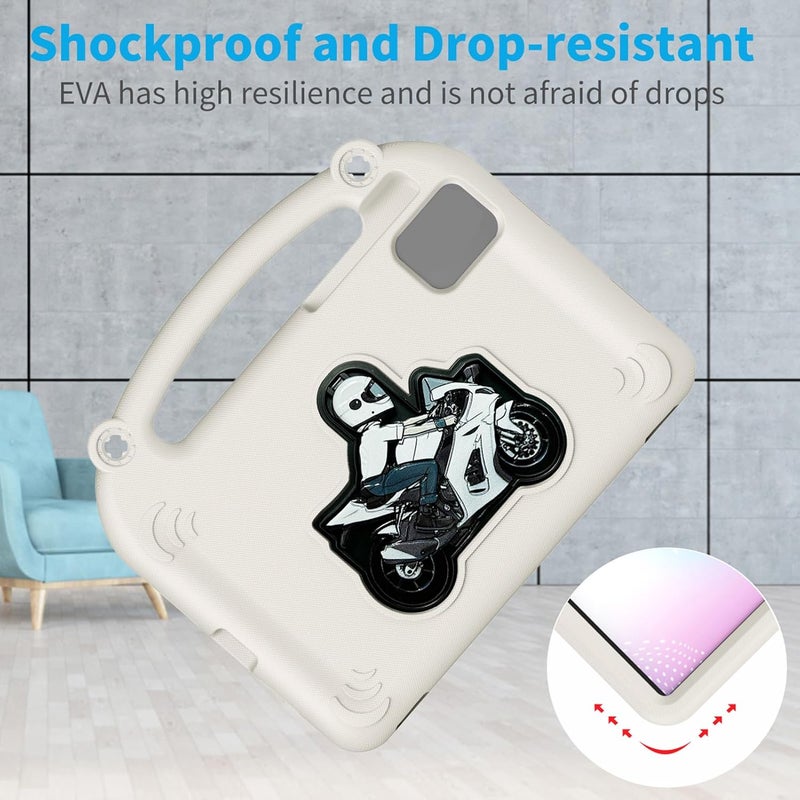 Tablet Case for 11.5 Inch Tablet, Shockproof Protective Cover with Folio Stand and Portable Handle, Compatible with Multiple Models (Creamy White) - Image 5