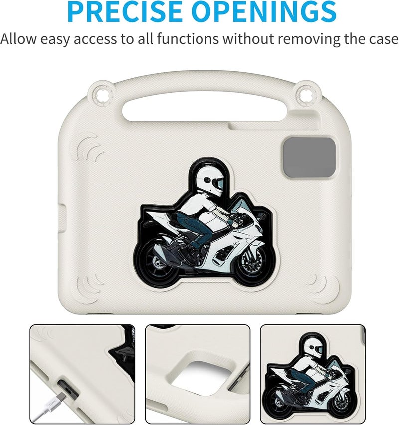 Tablet Case for 11.5 Inch Tablet, Shockproof Protective Cover with Folio Stand and Portable Handle, Compatible with Multiple Models (Creamy White) - Image 2
