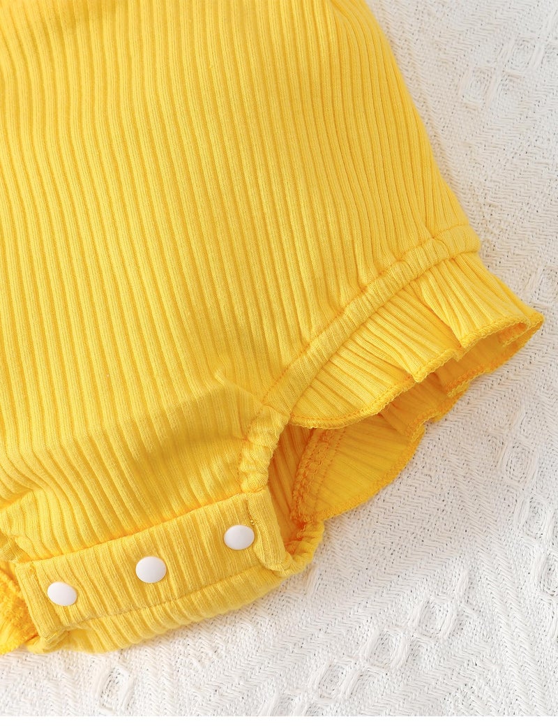 Fullfamous Infant Baby Girl Clothes Outfits Romper Spring Summer Clothing Onesie Bodysuit Jumpsuit ropa de bebe niÃ±a Yellow 0-3 Months - Image 5