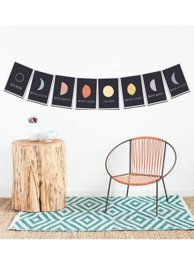 Children Inspire Design - Moon Phases Mini Collection Wall Card Prints 5X7 Prints (Set Of 8) Kid'S Decor Nursery Decor Minimalist Design Children Wall Cards - Image 1
