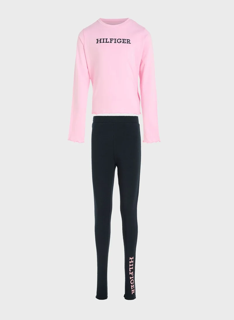 TOMMY HILFIGER Long Sleeves Leggings Pj Set