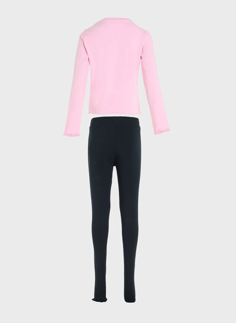 TOMMY HILFIGER Long Sleeves Leggings Pj Set