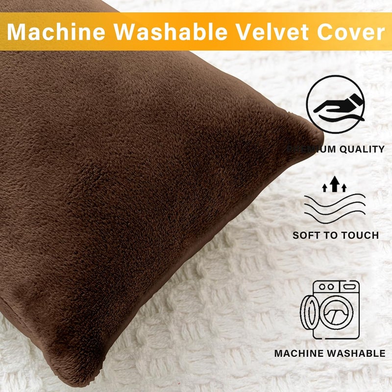 2 Pack Small Pillow, Memory Foam Mini Pillow 11 X 7 Inches for Travel, Sleeping, Nap and Neck, Knee, Lumbar Support, Tiny Cushion for Pet, Dogs, Brown, 11x7 inch - Image 4