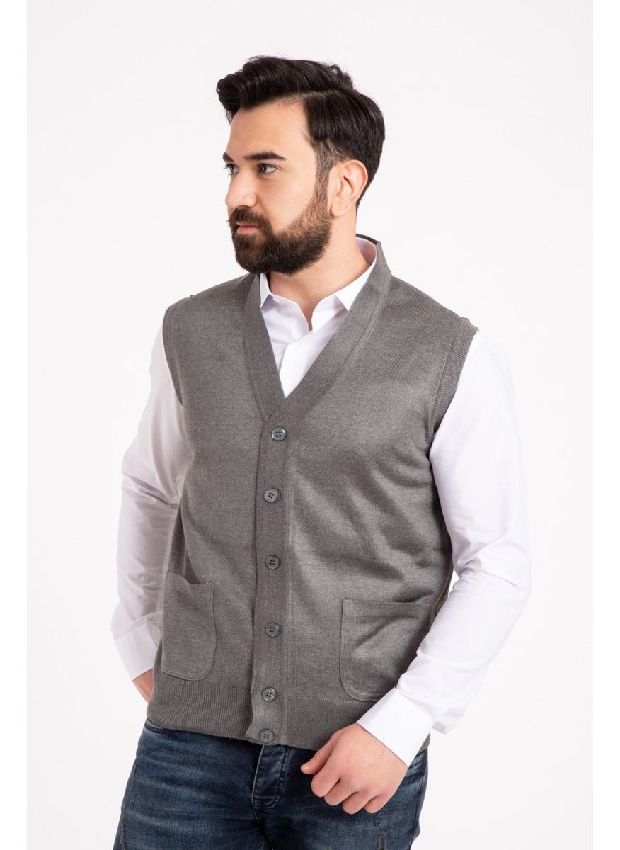 Mutlu City - Men's Middle Age and Above Fine Wool Knitwear Knitted Father's Vest 5110 - Image 1