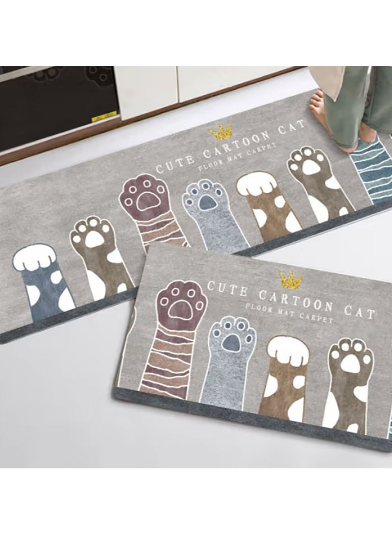 Jingke Quick-drying Absorbent Floor Mats Bathroom Anti-slip Mats Toilet Absorbent Foot Mats Entry-level Mats 40*60+40*120cm  013 - Image 2