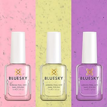 Bluesky مجموعة طلاء أظافر للأطفال من بلوسكاي - مجموعة بيض مرقط باللون الوردي والأصفر والبنفسجي - سهل الإزالة وغير سام وقائم على الماء وخالي من الروائح - طلاء أظافر للأطفال - مجموعة هدايا 3 × 5 مل مع ملصقات - Image 2