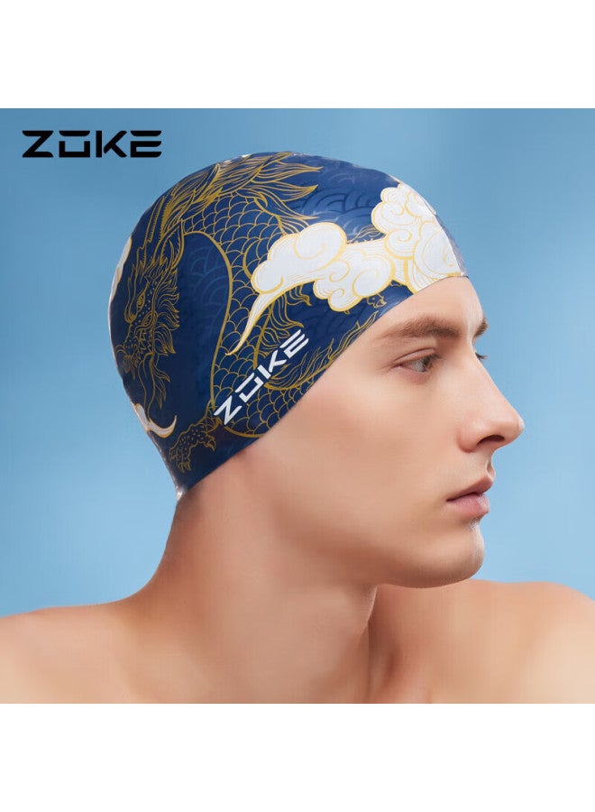Zoke Swimming Cap, Waterproof, Hair Protection, Ear Protection, Comfortable, Non-constricting, Uni Silicone Swim Cap 622603212-4 - Image 2