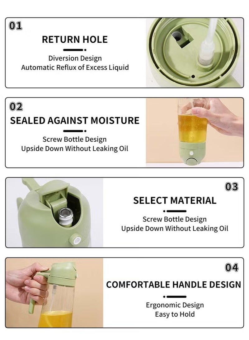 JOGAMS 2Pcs Oil Sprayers 2 in 1 Olive Oil Dispenser 470ml Olive Oil Bottle for Cooking Kitchen Salad Barbecue - Image 5