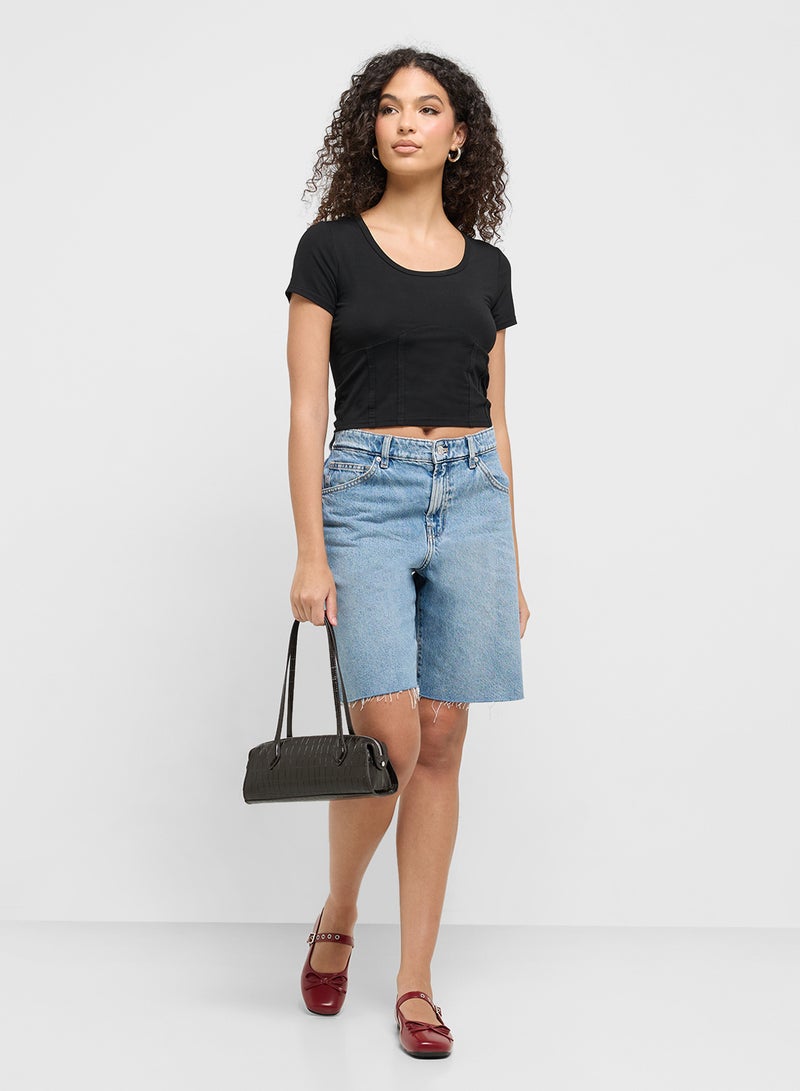 Ginger Fitted T-Shirt With Corset Bodice - Image 4