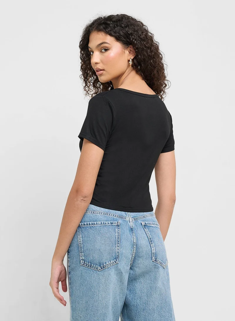 Ginger Fitted T-Shirt With Corset Bodice