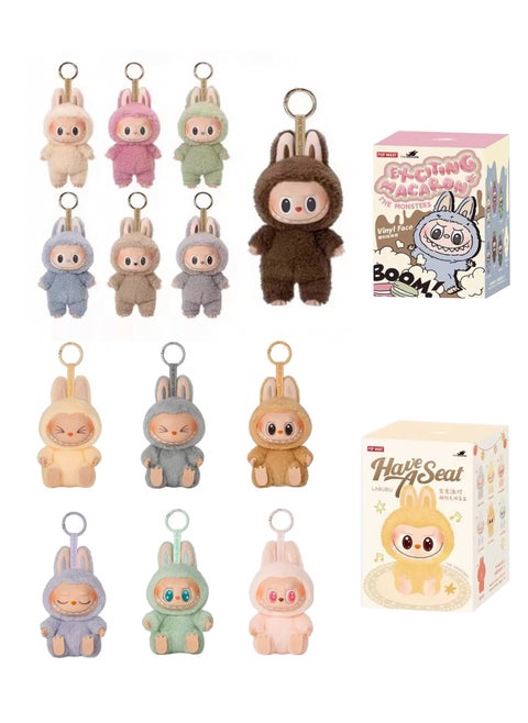 Bubble Mart Labubu Generation 1 And 2 Generation Heart Macaron Vinyl Face Blind Box Plush Doll Toy Ornaments-Specifications:A Random One Of The  1 or 2 Generation-Color:High Quality
