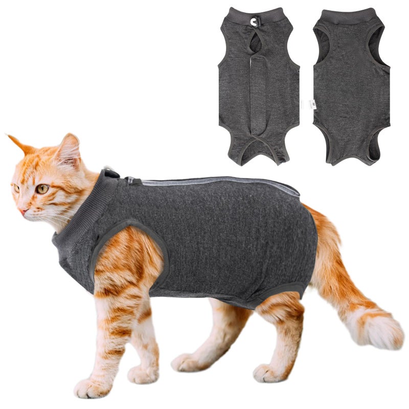 Coppthinktu Cat Recovery Suit for Abdominal Wounds or Skin Diseases, Breathable E-Collar Alternative for Cats and Dogs, After Surgery Wear Anti Licking Wounds Medium - Image 1