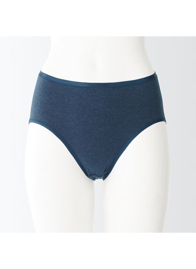 MUJI Muji Ribbed Knit, High-waist, Women's Underwear Fce09c2a, Navy Blue, M 