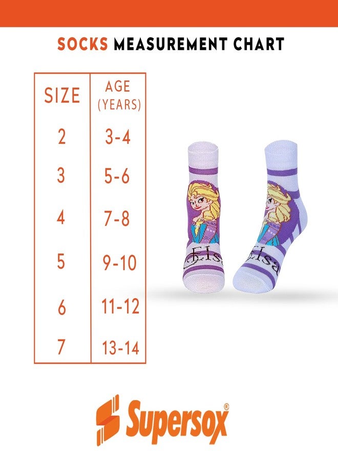 Supersox Ankle Frozen Character Socks for Girls, Made with Breathable, Anti Odour & Moisture Absorbent Combed Cotton with a Extra Durable Welt, Ideal For All Day Wear (Pack Of 5) - Image 5