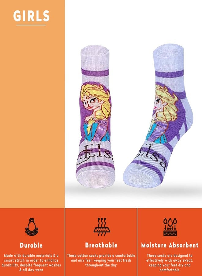 Supersox Ankle Frozen Character Socks for Girls, Made with Breathable, Anti Odour & Moisture Absorbent Combed Cotton with a Extra Durable Welt, Ideal For All Day Wear (Pack Of 5) - Image 4