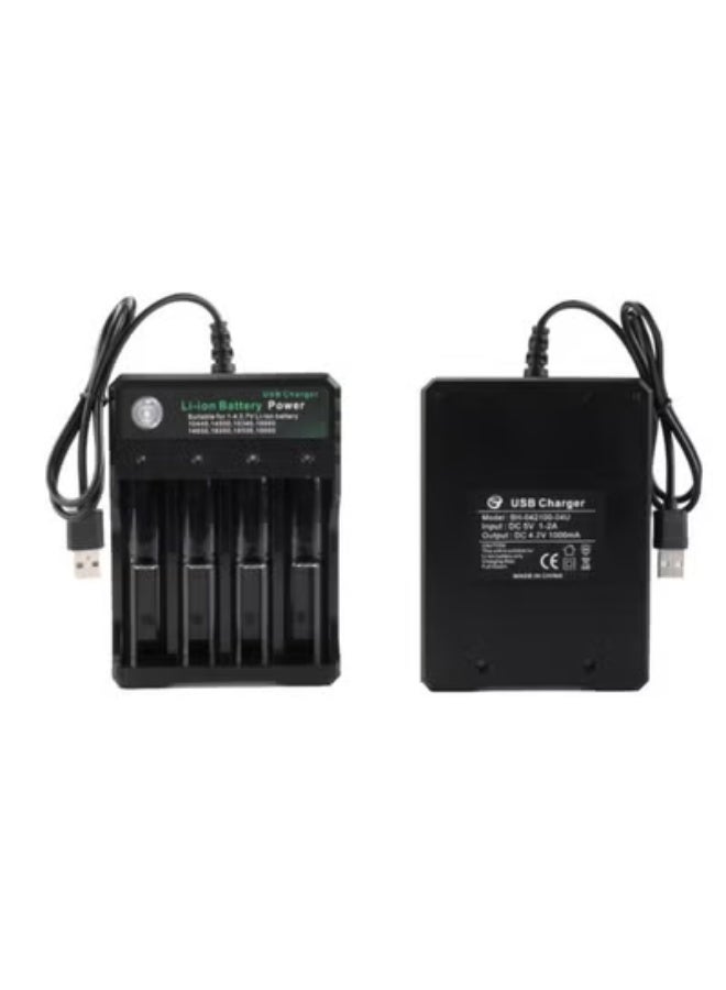 Chabeia 18650 Battery Charger 4-Bay 5V 2A for Rechargeable Batteries 3.7V Li-ion TR IMR 18650 14500 16340(RCR123) Red/Green Display (Not Battery) - Image 2